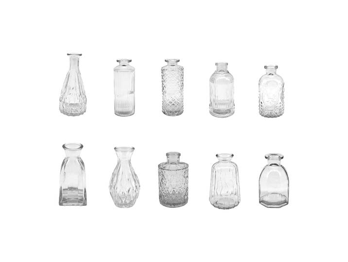 Deko Vasen 10er-Set Transparent