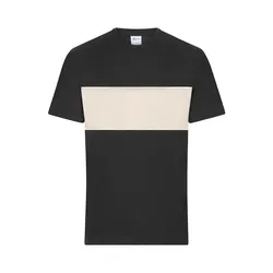 T-Shirt colour-block Unisex "8049" - XS - black/sandstone