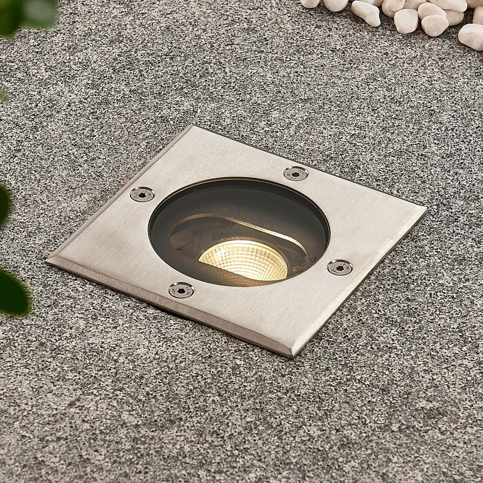 Lucande Doris LED Square Inbouwspot voor in de tuin of op het terras - Staal