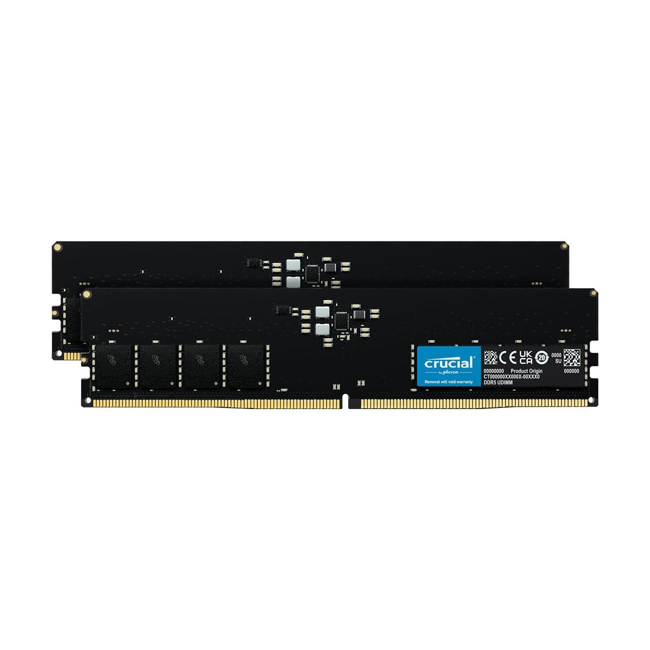 Crucial Desktop Memory (2 x 16GB, 4800 MHz, DDR5-RAM, DIMM) (CT2K16G48C40U5)