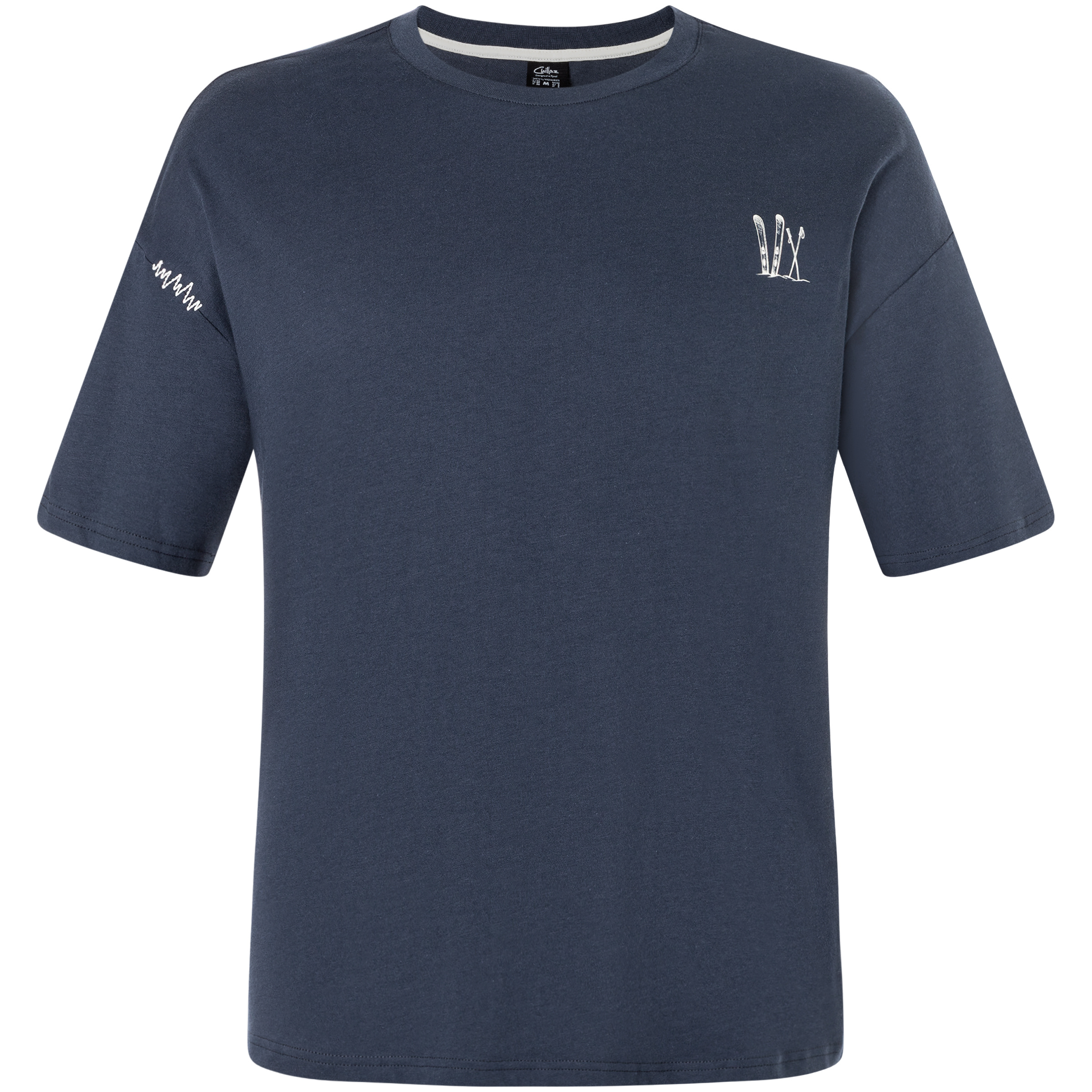 Chillaz Bergzeit Bozeman Skis an Poles Herren T-Shirts blau Größe S Lifestyle Hautfreundlich