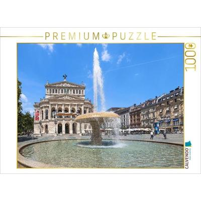 CALVENDO Puzzle Opernplatz mit der Alten Oper und dem Lucae-Brunnen | 1000 Teile Lege-Größe 64x48cm Foto-Puzzle für glückliche Stunden