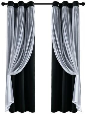 Lush Decor Grommet Sheer Panel Pair with Insulated Blackout Lining