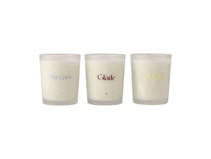 Scandi Living Coffret cadeau Bougie parfumée 70g lot de 3 Stream/Glade/Meadow