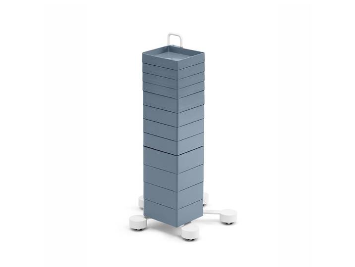 B-LINE conteneur à roulettes SPINNY avec 12 tiroirs (Baleine, structure blanche - ABS)