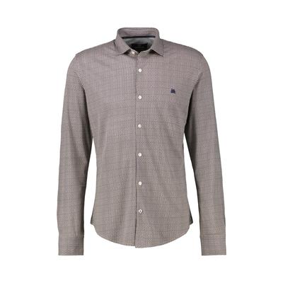 Karohemd LERROS "Übergrössen-Hemd mit Minimal-Karomuster", Herren, Gr. 4XL, extraweit, beige (light coffee), 100% Baumwolle, Hemden Karohemd