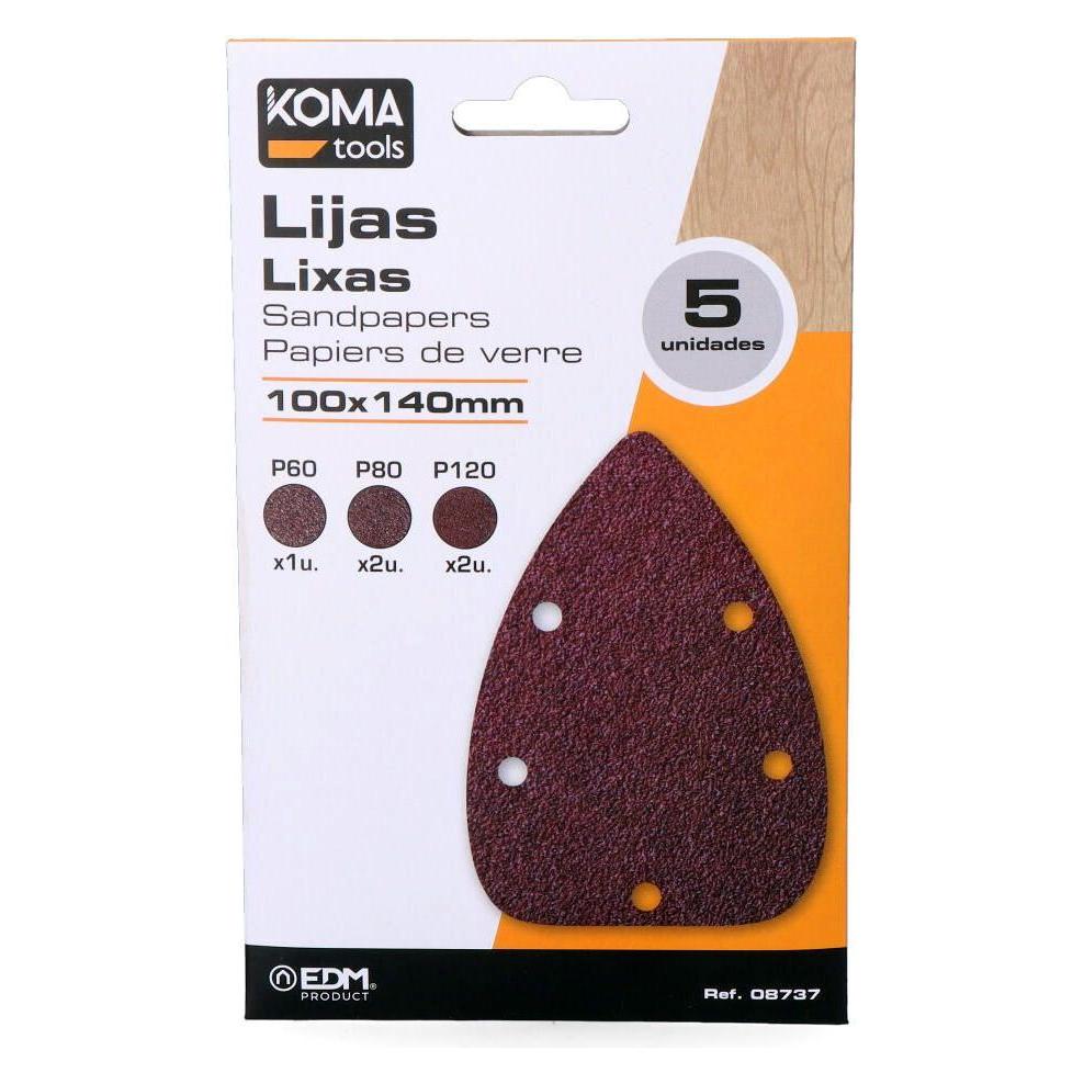 Koma Tools Schleifpapier für Mausschleifer 08707, 5-teiliges Set (34789016)