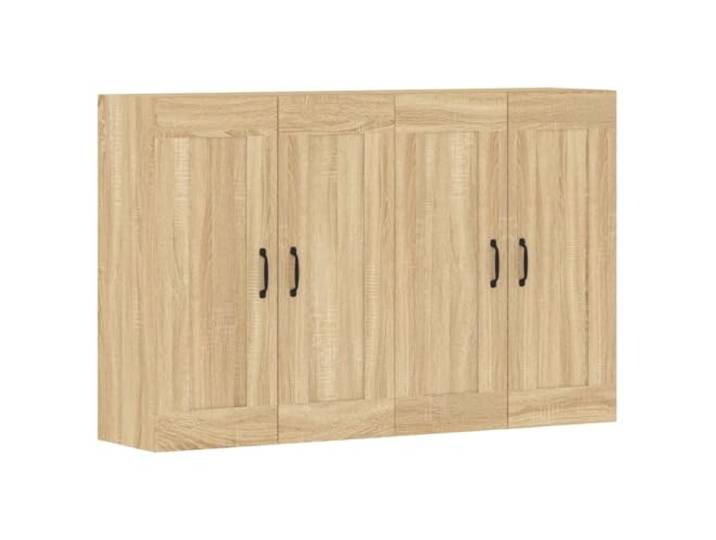 KKgypkn Wandschrank 2er Set Sonoma-Eiche Holzwerkstoff Wandmontage, vielseitig als Sideboard-Aufsatz nutzbar, reichlich Stauraum, dekorativ