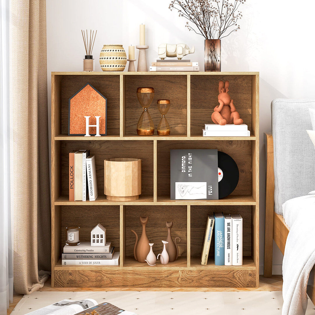 Latitude Run Armaan 104 cm H x 100 cm W Cube Bookcase Brown 104cm H X 100cm W X 24cm D