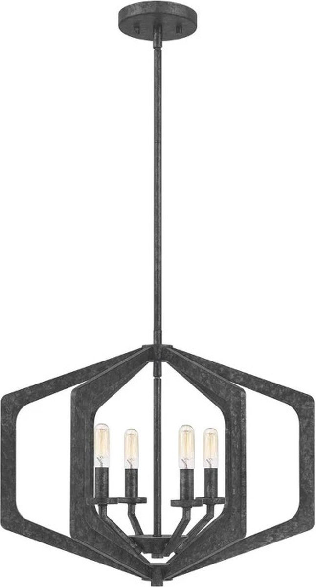 Quoizel Vanguard LED Hanglamp - Old Black - Industrieel Metaal