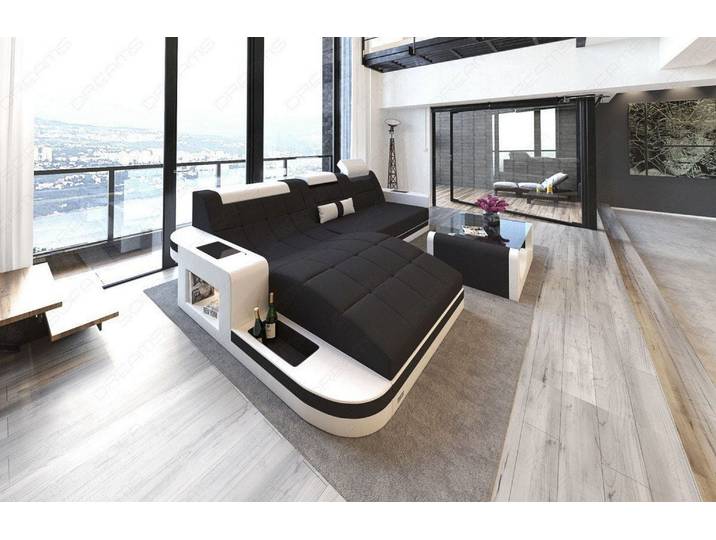Couch Wave L-Form in Stoff
