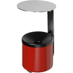 VAR Aschenbecher WH16, 32211, für Outdoor, mit Dach, Wandascher aus Metall, 19 x 31 cm, 2,4 Liter, rot