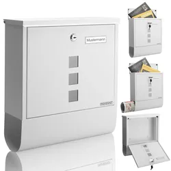 Monzana monzana Briefkasten mit Zeitungsrohr 85 x 33,5 x 30,5cm anthrazit