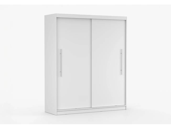 Schwebetürenschrank TORINO II 203 cm Weiß Weiß Ohne LED-Beleuchtung