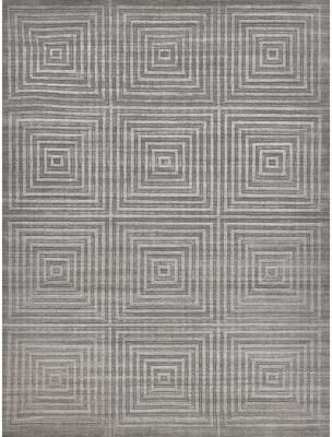 EXQUISITE RUGS Castelli Hand-loomed Bamboo Silk/Wool Grey Area Rug.