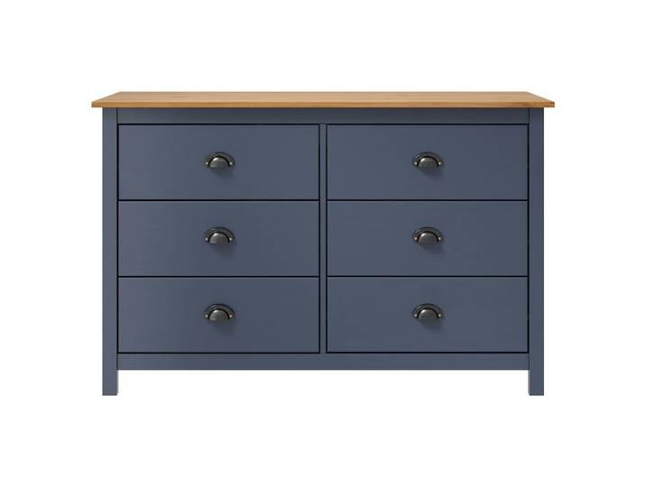 vidaXL Sideboard, Kommode Hill Grau 125x40x80 cm Massivholz Kiefer