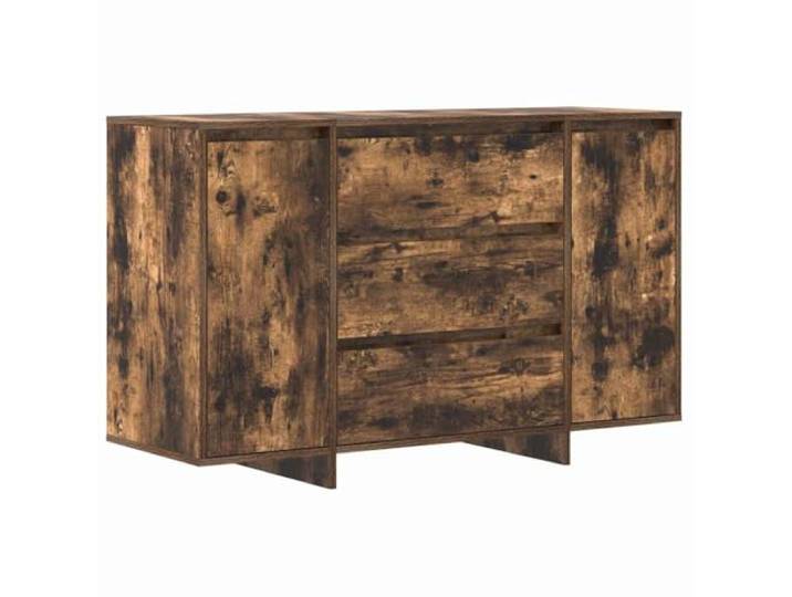 LASWWQMRF Sideboard Geräucherte Eiche 120x41x75cm Holzwerkstoff Anrichte Moderne Anrichte für Wohnzimmer und Essbereich mit 3 Schubladen und 2 Türen für ordentliche Aufbewahrung im Flur.