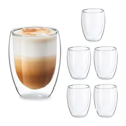 Relaxdays Latte Macchiato Gläser 350 ml Transparent