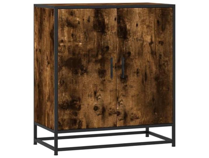 KGFHERENB Sideboard Räuchereiche 68x35x76 cm Beistellschrank Metall Stabiler Aufbewahrungsschrank mit 3 Fächern und robusten Metallfüßen für Wohnzimmer, Esszimmer oder Flur.