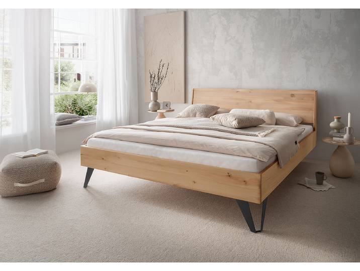 Massivholzbett Walio 160 x 200cm Massivholz Fichte, geölt Braun Fichte