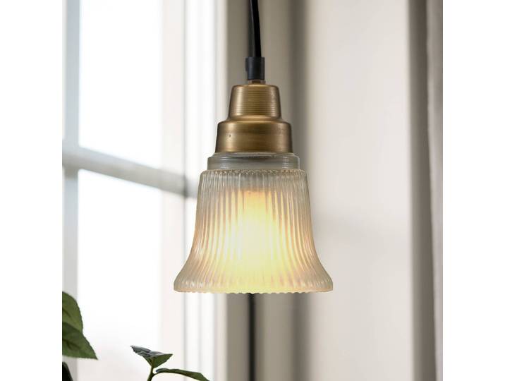 PR Home Hängelampe Emmi, satiniert/messing, Glas Stecker E27 Emmi, bronze / altmessing, für Wohn- / Esszimmer, Metall, Vintage, Pendelleuchte