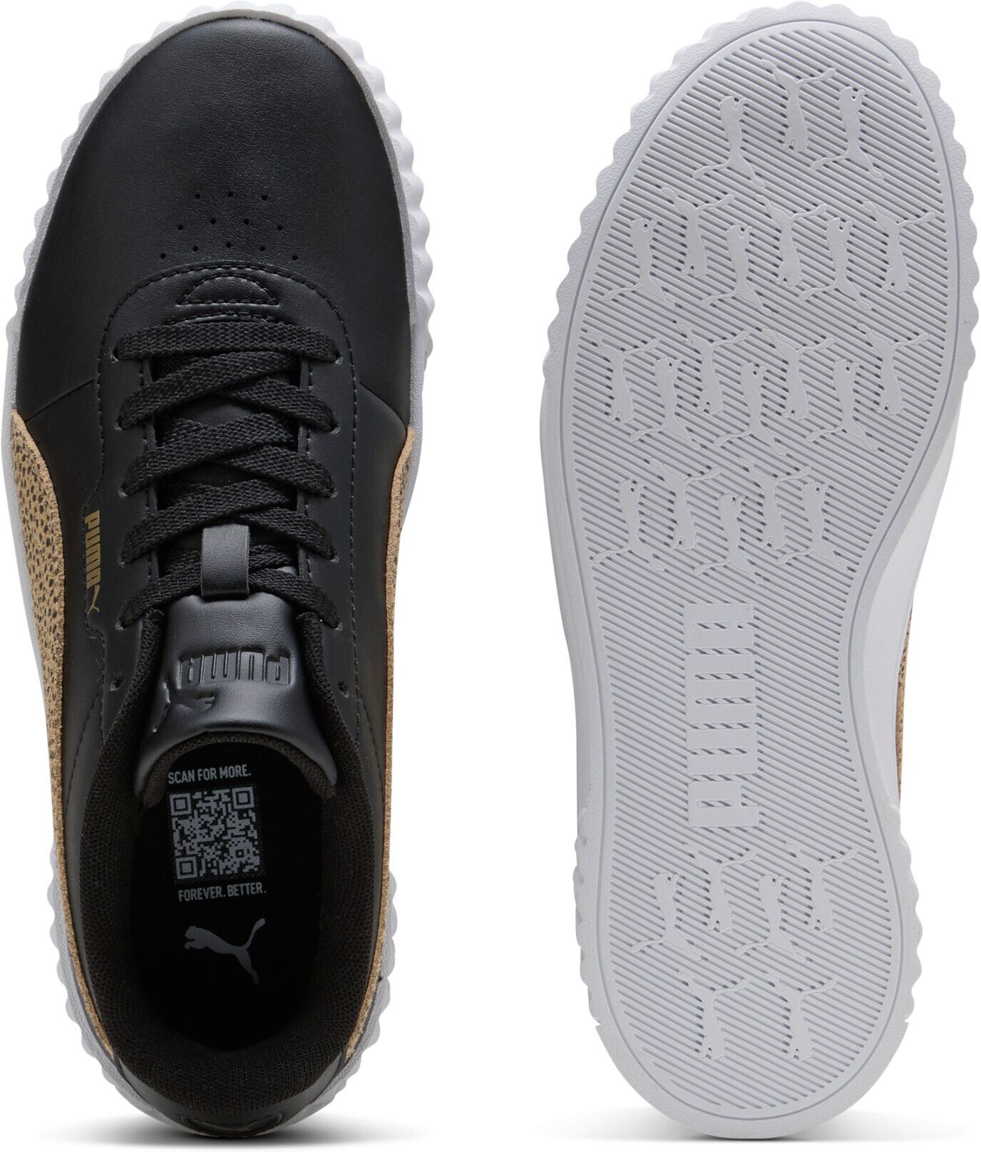 Sneaker PUMA "CARINA 3.0 TOPCAT", Damen, Gr. 37, schwarz (puma schwarz, toasted almond), Synthetik, Schuhe Sneaker, für aktiven Alltag, mit Textil-Innenmaterial, sportlicher Stil
