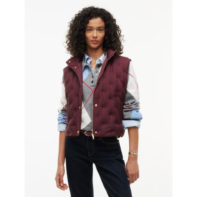 Steppweste TOMMY HILFIGER "LW DOWN FLAG QUILT VEST", Damen, Gr. XL (46), bunt (deep burgundy), Steppware, Obermaterial: 100% Polyester. Futter: 100% Polyester. Füllung: 90% Daunen, 10% Federn, unifarben, normal, Westen Steppweste, Kunstfaser