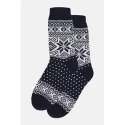 Danefae Danestay Warm Damen Stricksocken Blau Weiß Wollsocken