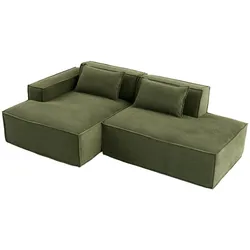ECKSOFA polyester L-form mit taschenfederkern & 2 kissen