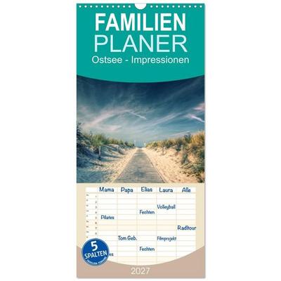 Familienplaner 2027 - Ostsee - Impressionen mit 5 Spalten (Wandkalender, 21 x 45 cm) CALVENDO