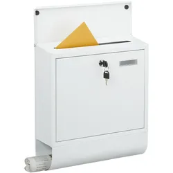 Relaxdays, Briefkasten, Briefkasten mit Zeitungsfach (14 x 37.50 x 41.50 cm)