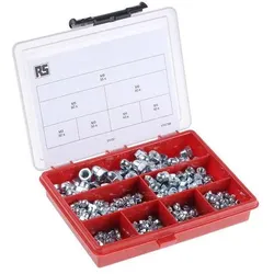 RS PRO, Muttern + Unterlegscheiben, Stahl-Hutmuttersatz M3-M8 (M3, M4, M5, M6, M8)