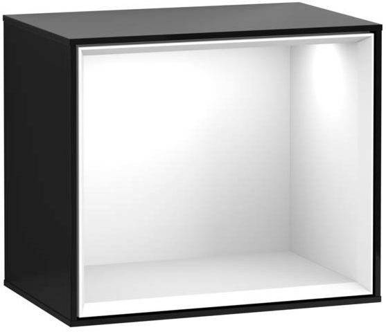 Villeroy und Boch Finion Regalmodul G590GFPH 41,8x35,6cm, Ladestation, Emotion, Regal Glossy White, Glossy Black Lacquer