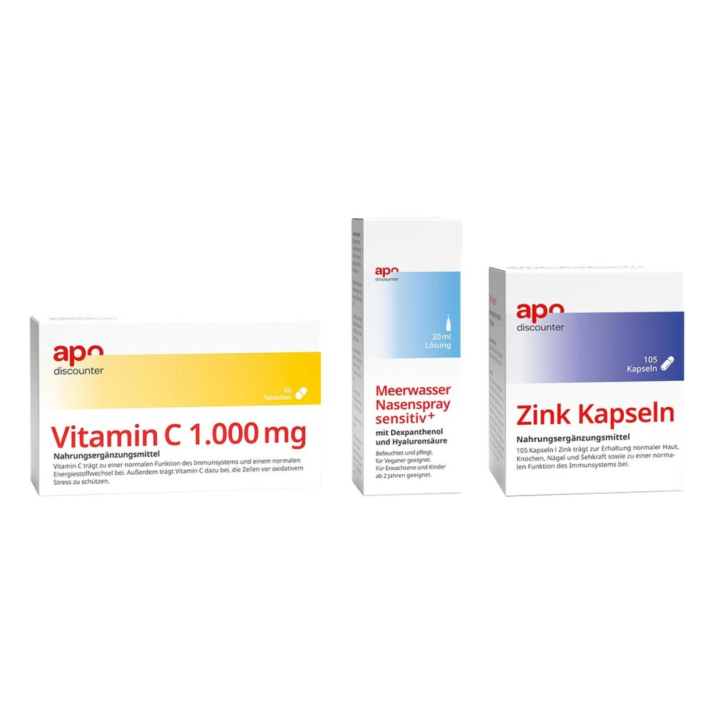 apo.com Group GmbH Immunsystem Sparset-Vitamin C + Zink + befeuchtendes Nasenspray 08102223