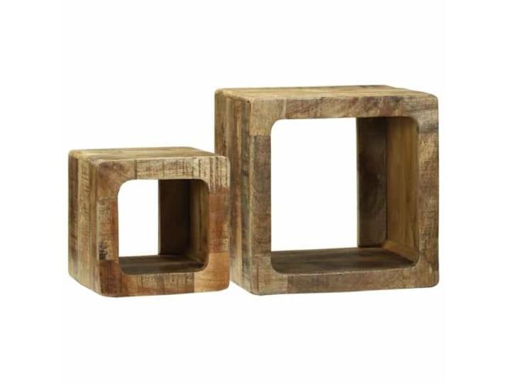 Kaorsrow TV-Schrank 2er Set 36x30x36 cm Braun Massivholz Mango Vielseitige Würfelregale für Schlafzimmer oder Büro, bieten praktische Ablageflächen für Zubehör und Dekoration.