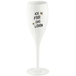 Koziol Sektglas Cheers - Ich Feier Kunststoff Weiß