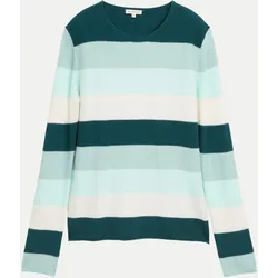 Gestreifter Strickpullover Mehrfarbig XXL