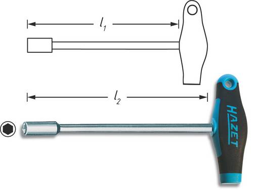 Hazet Werkstatt Steckschlüssel-Schraubendreher Schlüsselweite (metrisch): 10 mm