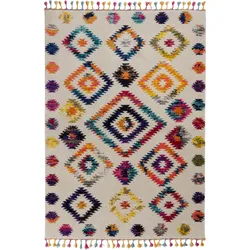 Bunter Pflegeleichter Teppich `Arun Kim` im Berber-Stil. 80x150 cm | Kadima Design