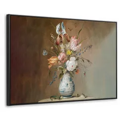 LEINWAND Bilder mit Rahmen - Alte Meister - Blumen - Balthasar van der Ast - 120x80