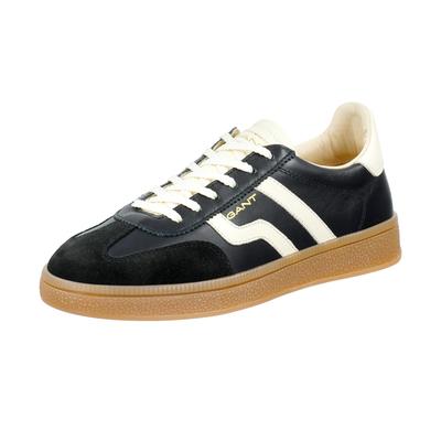 Sneaker GANT "Cuzima", Damen, Gr. 39, Leder, schwarz, Leder, Veloursleder, kontrastfarbene Details, Schuhe Sneaker, Schnürschuh, Retro-Sneaker, Halbschuh mit Logo