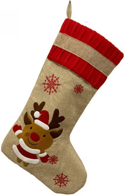 Inspire Curations Country Style Christmas Linen Stocking Hanging Fireplace Tree Decoration b 1pc