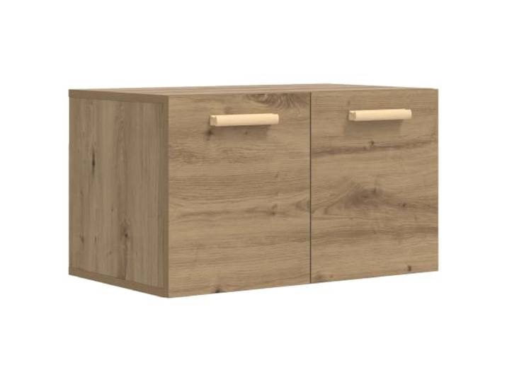 Wandschrank 60 x 36,5 x 35 cm Eiche Handwerk Ingenieurholz Wendbare Tür, zwei Fächer, Wandmontage, Tragkraft 60 kg, Gewicht 10,2 kg