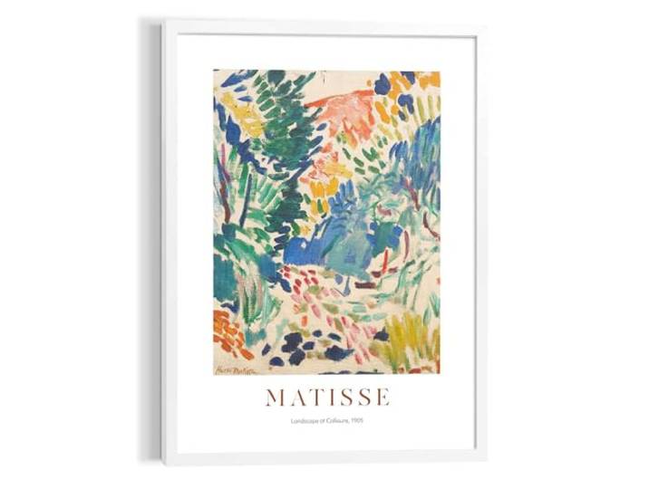 REINDERS Gerahmtes Bild, Matisse - Landscape at Collioure, Wohnzimmer, Bilder, Wanddeko, Room Decor, MDF, Mehrfarbig, 70 x 50