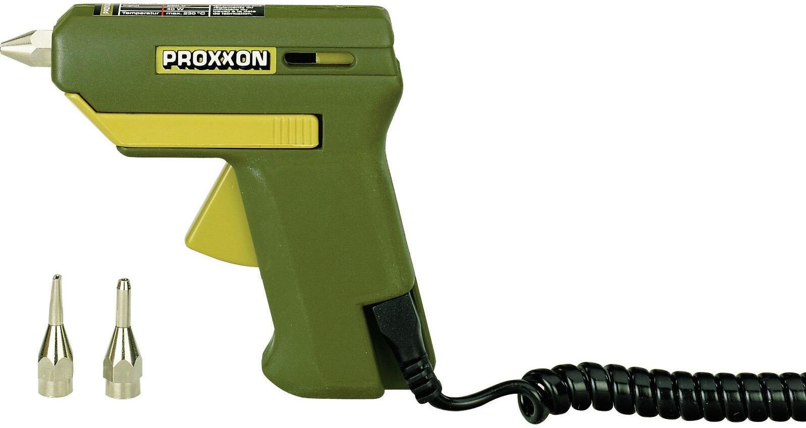 Heissklebepistole PROXXON "HKP 220", bunt (grün, gelb, schwarz, silberfarben), Kunststoff, Heissklebepistolen, Heissklebepistole grün, gelb, schwarz, silberfarben Einheitsgröße