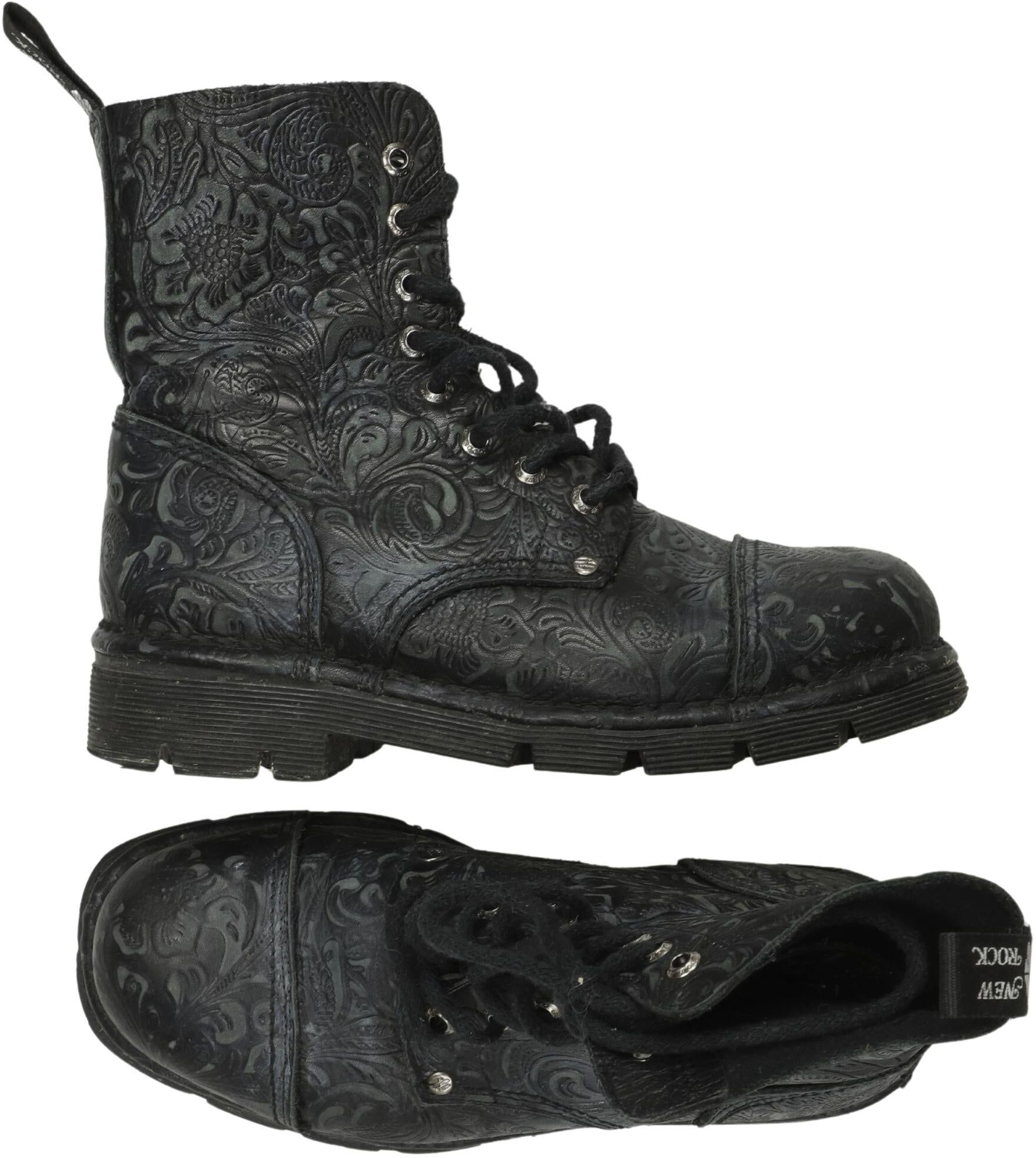 New Rock Damen Stiefel, Schwarz, Gr. EU 39, Leder - Second Hand