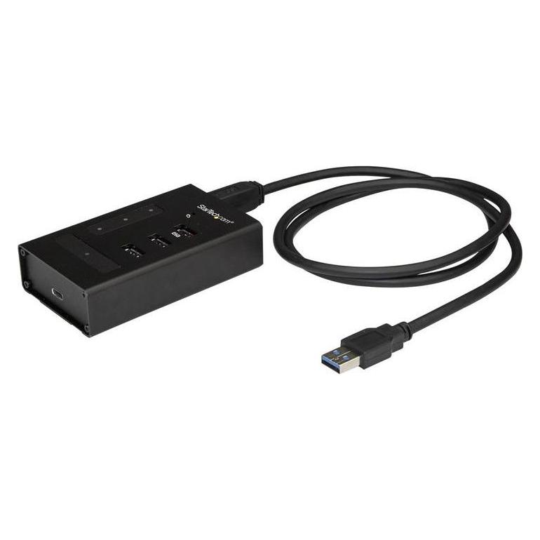 StarTech 4 Port USB Hub - Metall - USB-A zu 3x USB-A und 1x USB-C - USB 3.0 - Industrieller USB Hub - USB... (USB-B, 4 Ports) (HB30A3A1CST)