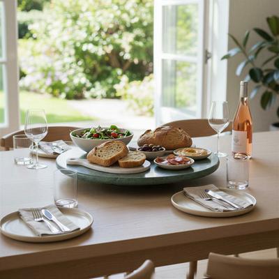 Storied Home Marble Lazy Susan