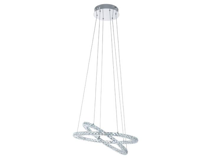 Lustre LED unique à deux cercles VarrazoReproductioné de cristaux