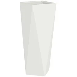 Helloshop26 - Moderner Outdoor-Pflanzkasten mit klarem Design 30 x 30 x 75 cm ästhetisch ansprechend und robust aus weißem Stahl 02_0053008